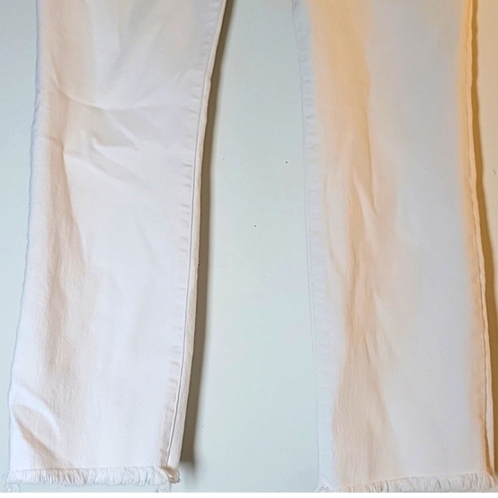 GOOD AMERICAN HIGH WAIST Ankle Cropped Frayed Hem Straight Leg Jeans Size 12/31 - Picture 7 of 14